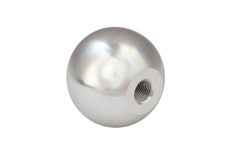 BILLET SILVER ROUND SHIFT KNOB 12X1.25 SHIFT THREAD 12MM X 1.25